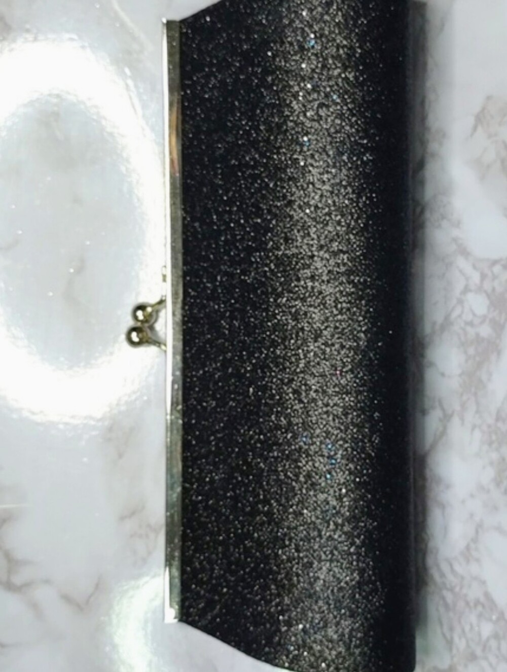 Elegant Black Glitter Clutch Purse - Sparkle Evening Bag